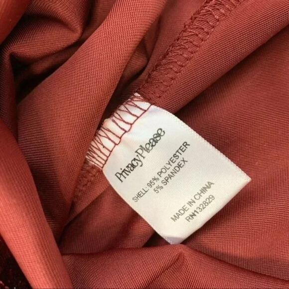 Revolve Privacy Please Crushed Velvet Slip Mini Dress Red Rust Size Small - Picture 13 of 16